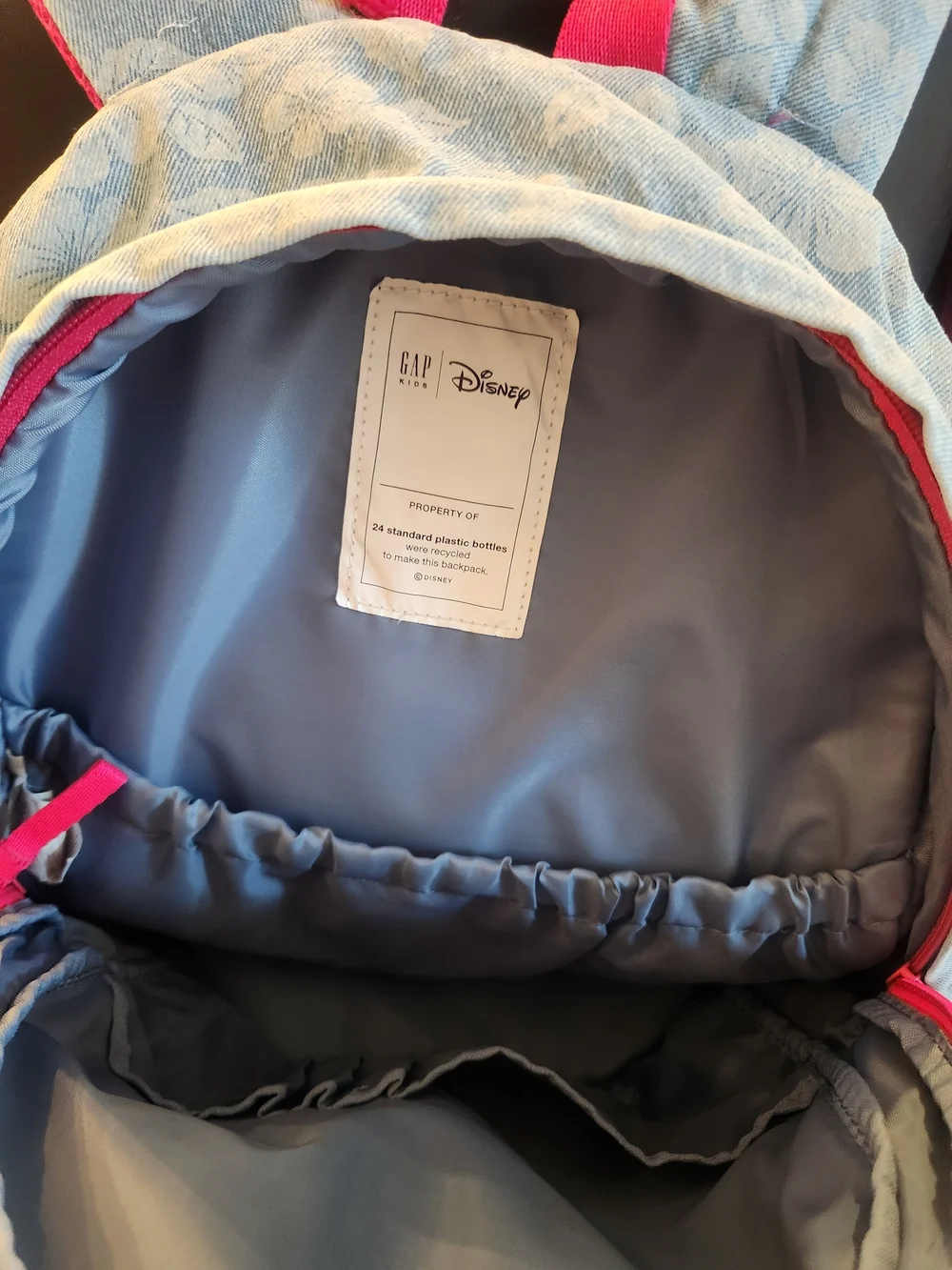 Disney Stitch Floral Kids Backpack in Light Blue Denium and Pink